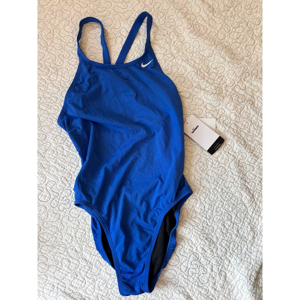 Nike HydraStrong‎ Womens Royal Blue One Piece Swimsuit Size 40